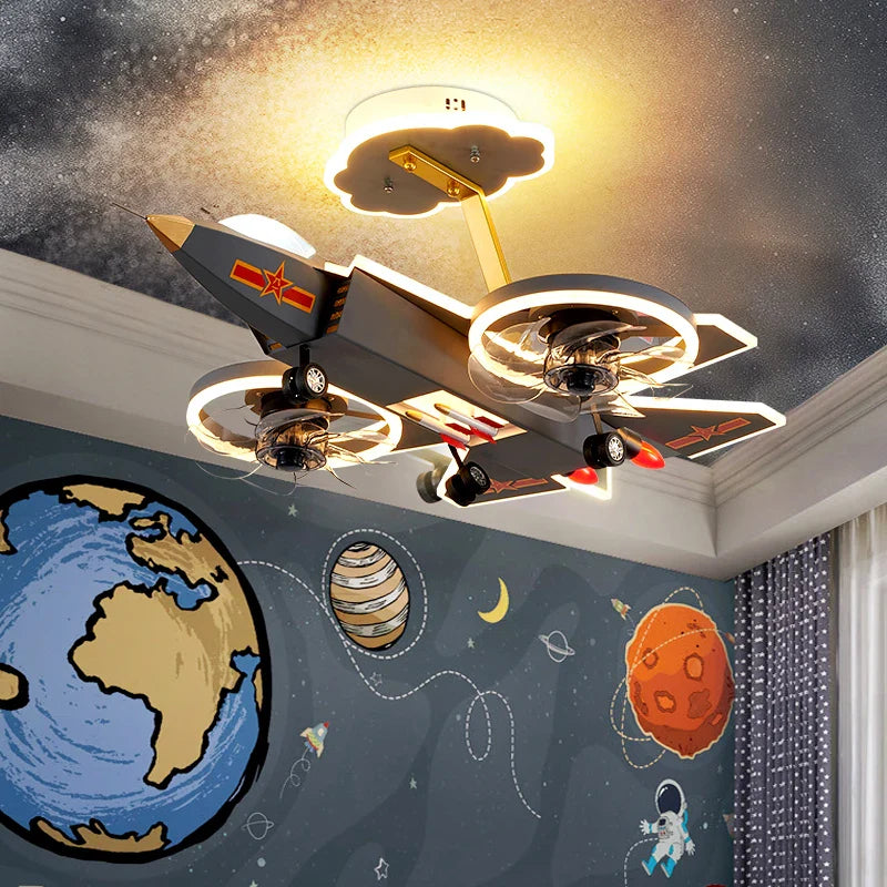 Kids Dream Jet Remote Control Ceiling Fan Light