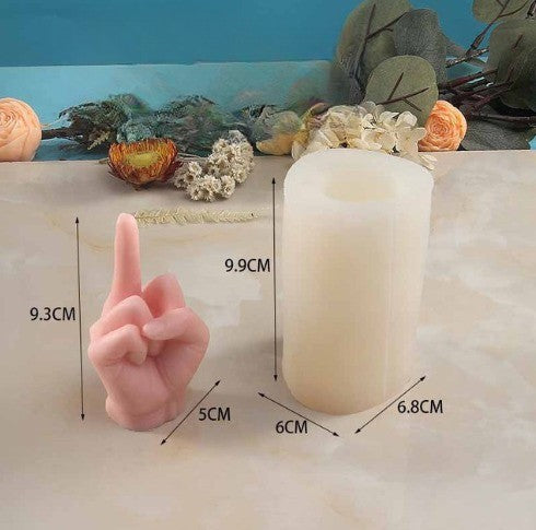 Middle Finger Hand Gestures Artsy Candle DIY Molds