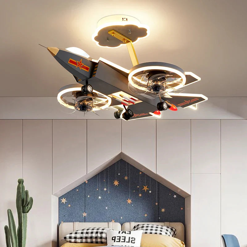 Kids Dream Jet Remote Control Ceiling Fan Light