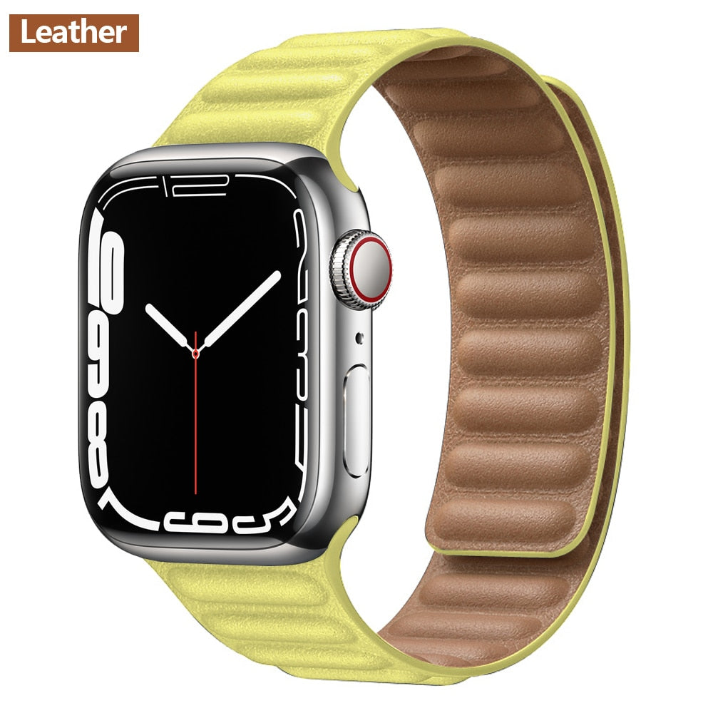 Magnetic Strap Leather Smart Watch Band