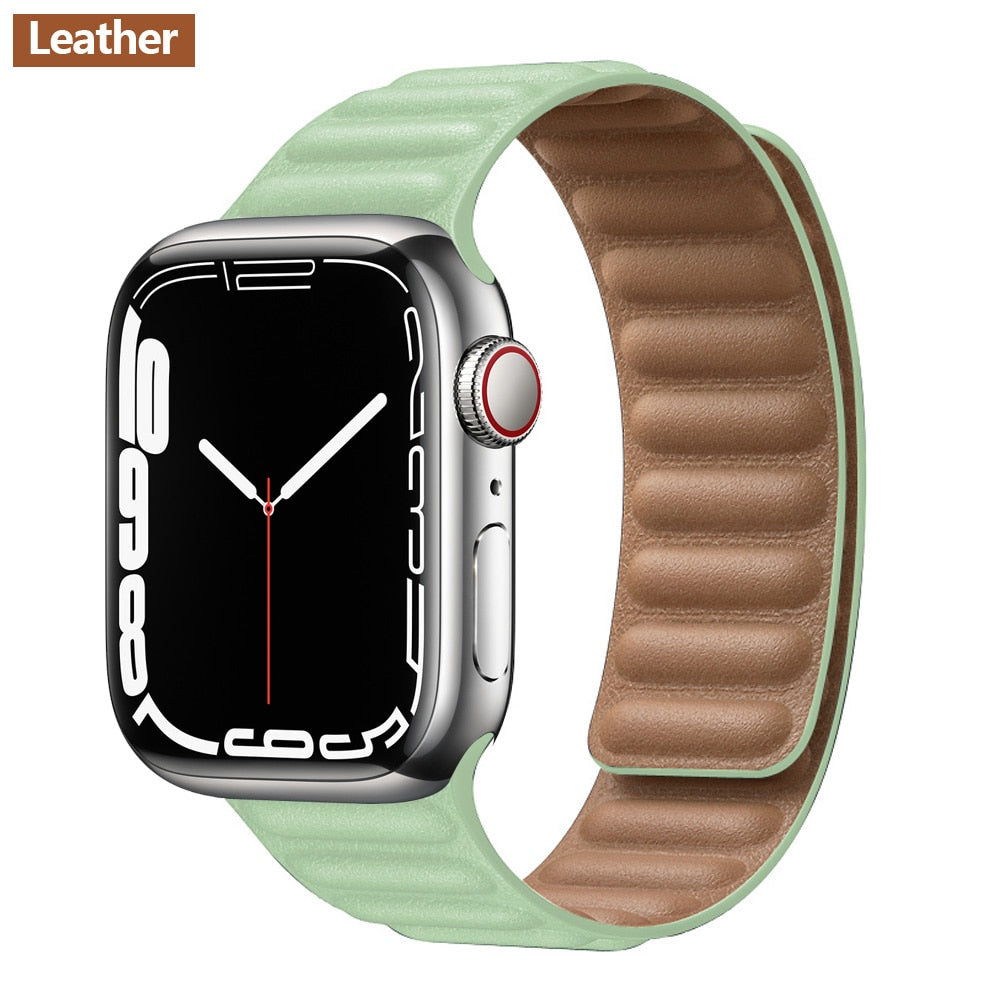 Magnetic Strap Leather Smart Watch Band