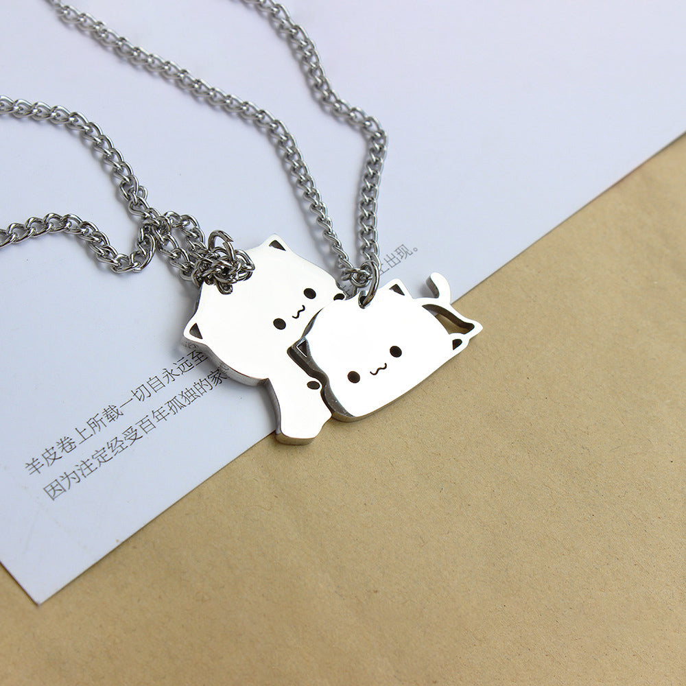 Kawaii Cat Couple Charm Cute Necklace