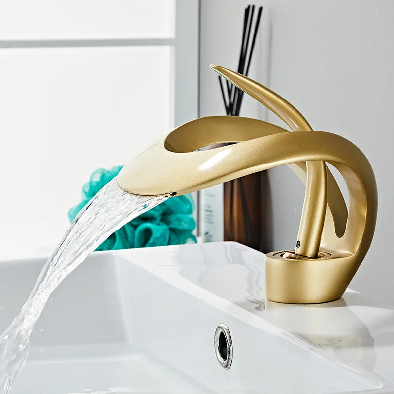 Modern Creative Brass Waterfall Design Faucet