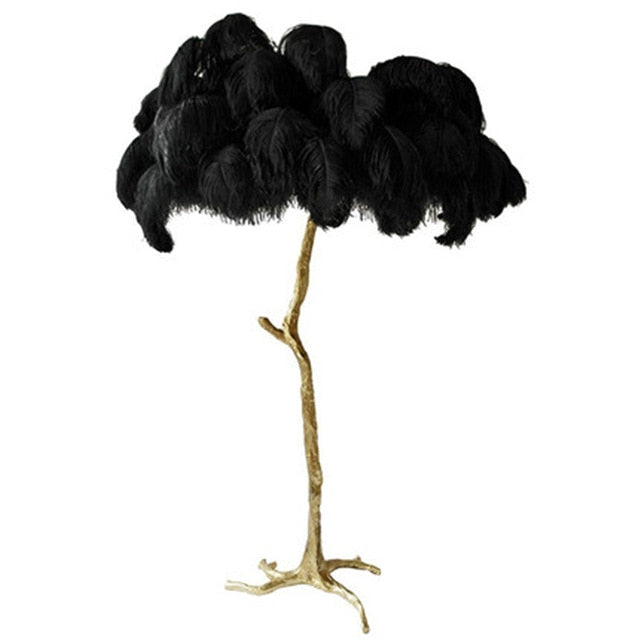 Nordic Glow Luxury Ostrich Feather Chic Floor Lamp