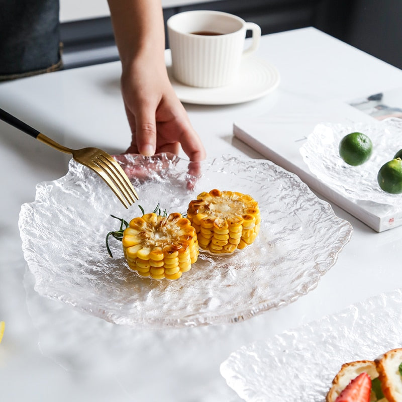 Nordic Frozen Style Glass Plates