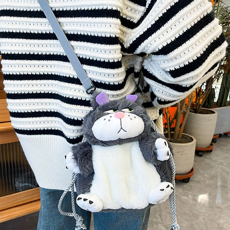 Bored Plush Cat Shoulder Bag