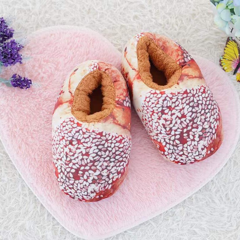 Creative Toast Bread Winter Slippers