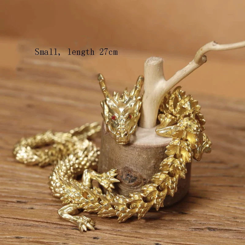 Mystic Scales 3D Brass Dragon Home Decor