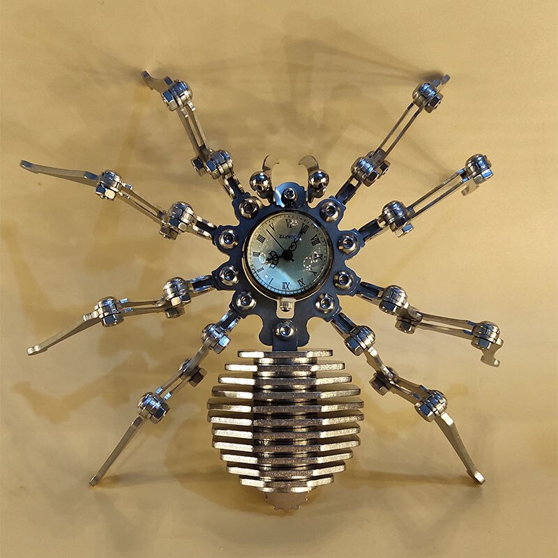 Robot spider Stainless Steel Mechanical Clock