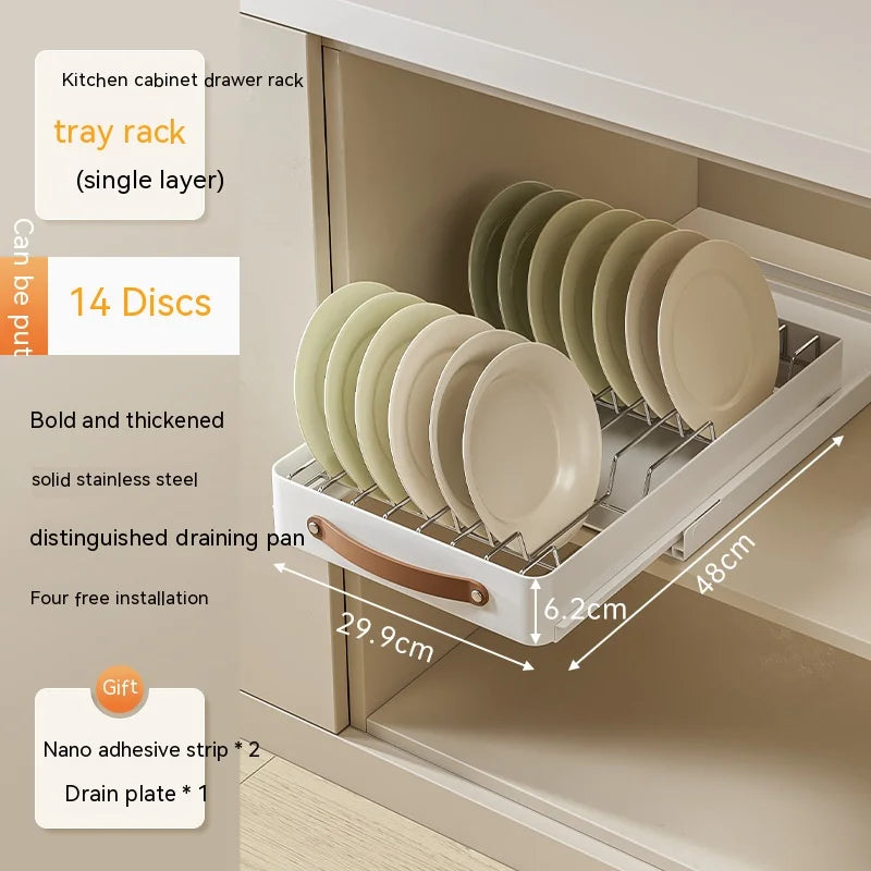 Stainless Store Kitchen Cabinet Pull-Out Sliding Organizer