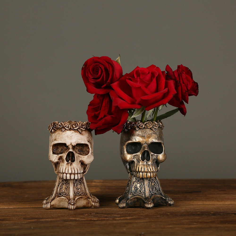 Resin Skull Flower Pot