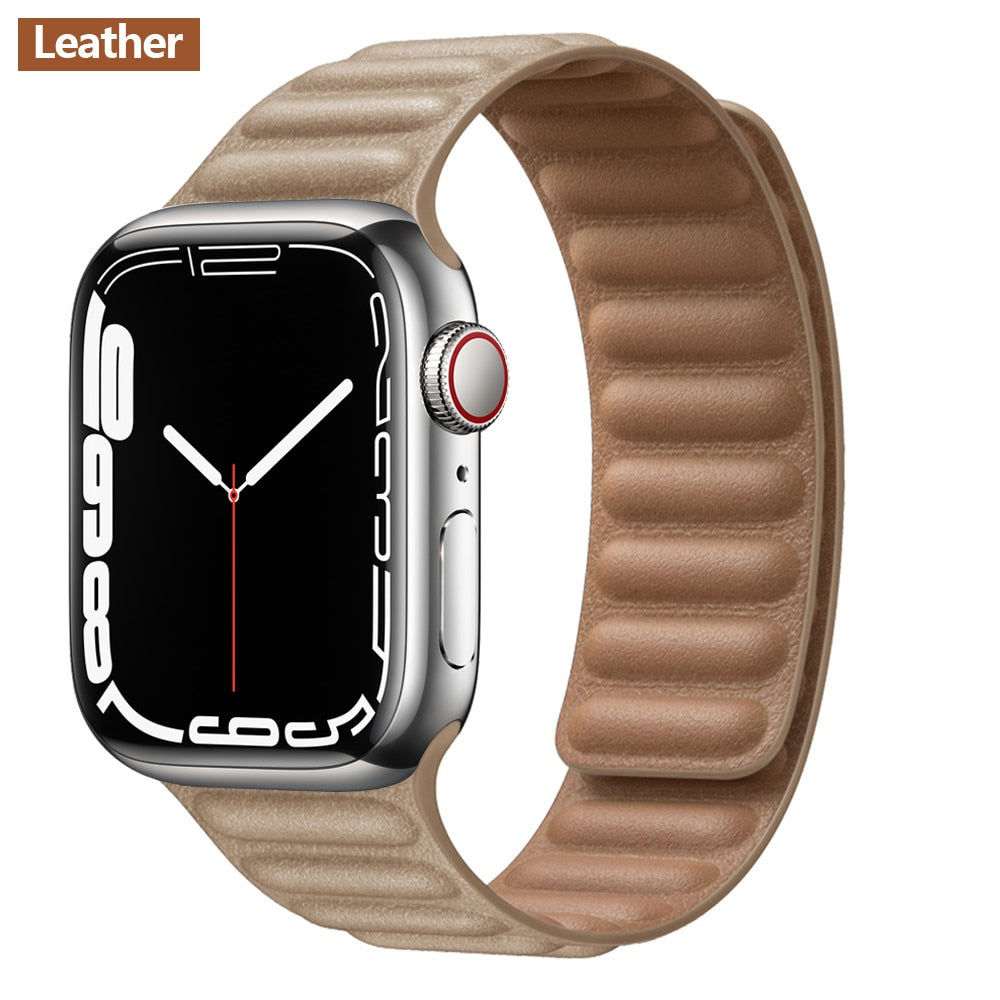 Magnetic Strap Leather Smart Watch Band