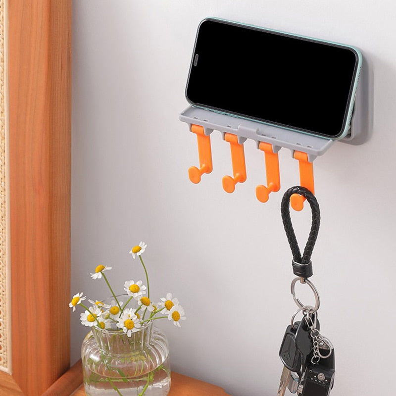 Wall-Mounted Phone Holder Kitchen Organizer Rack