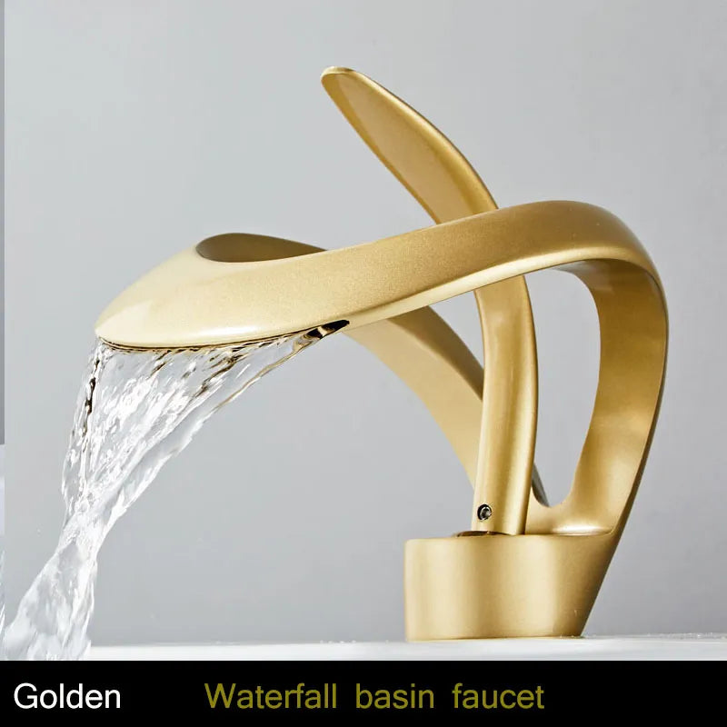 Modern Creative Brass Waterfall Design Faucet