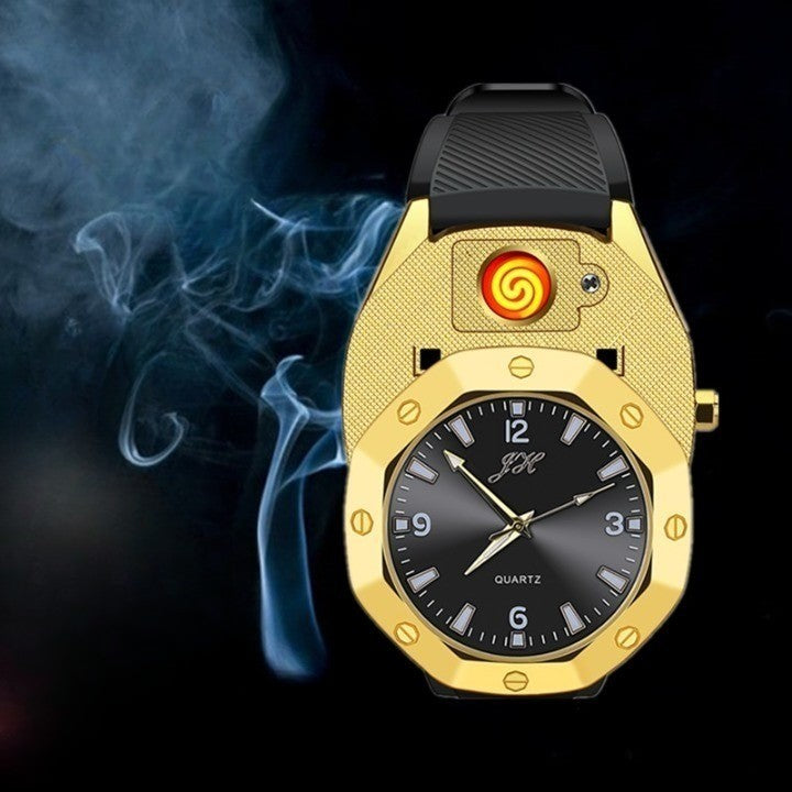 Creative USB Charging Flameless Spark Lighter Watch