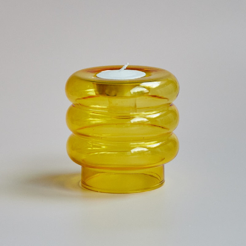 Dual Glass Spiral Candle Holder