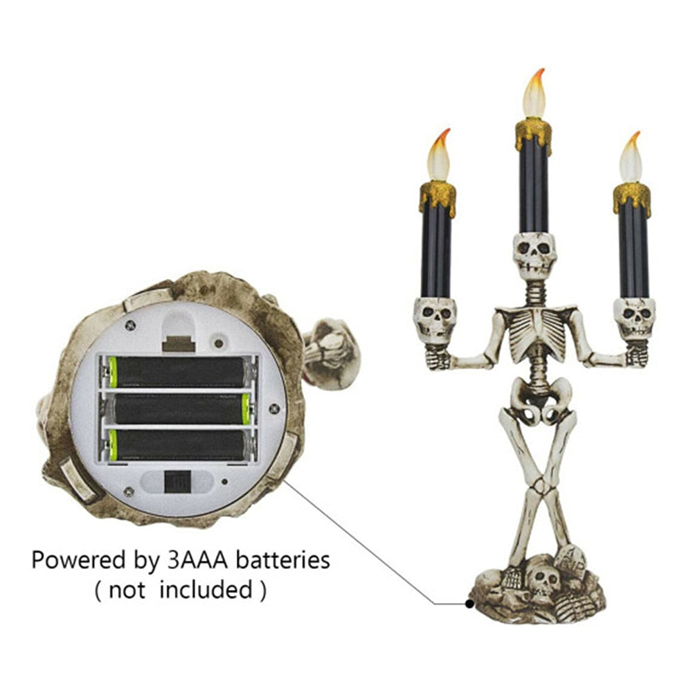 Scary Skeleton Halloween Candle Lights