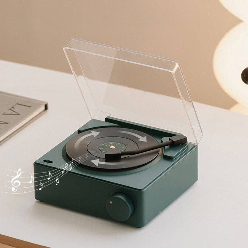 Vintage Vibes Mini Record Player Bluetooth Speaker