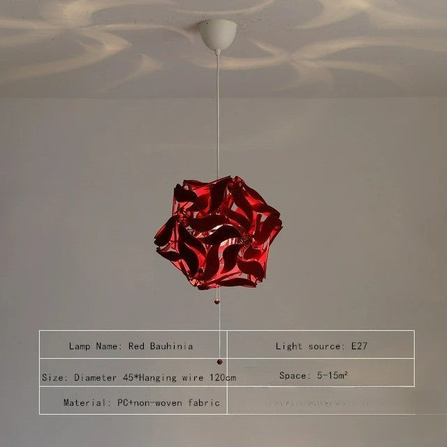 Elegant Retractable Bauhinia Blossom Pendant Light