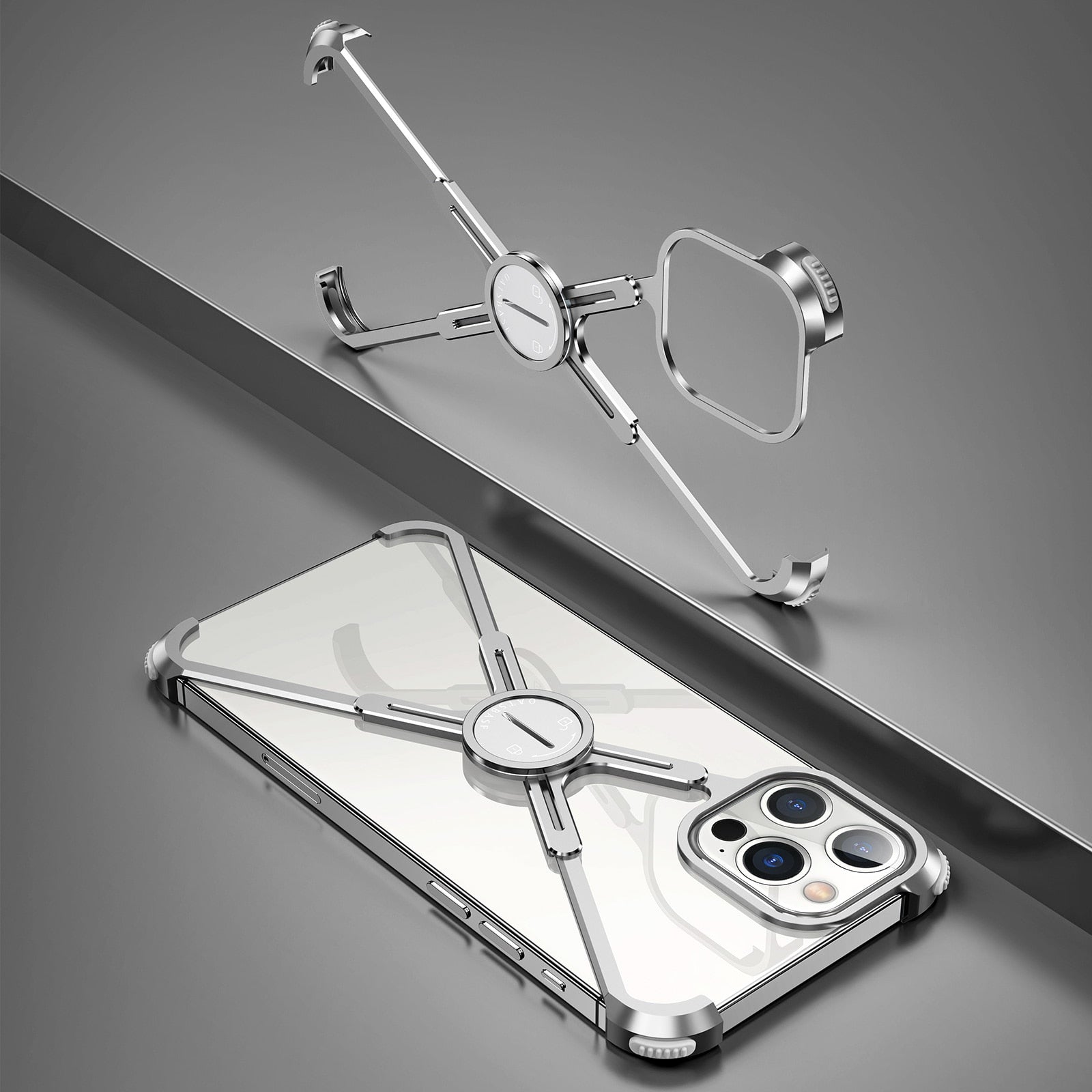 X Shaped Metal iPhone Back Cover Case