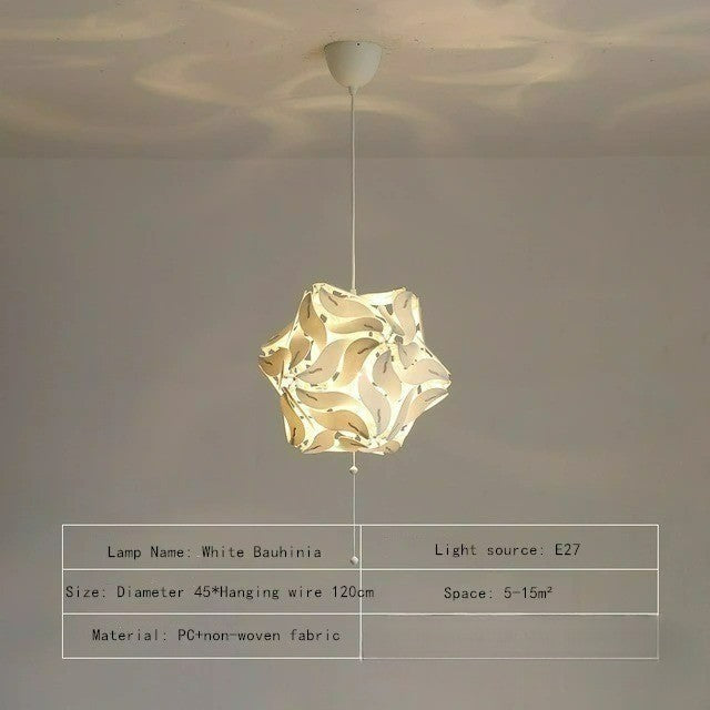 Elegant Retractable Bauhinia Blossom Pendant Light