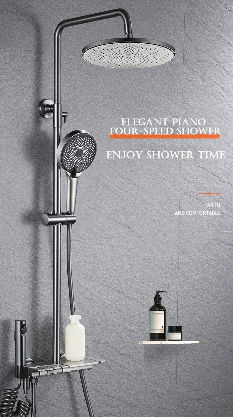 Elegant Piano Style Rainfall Bathroom Shower Set