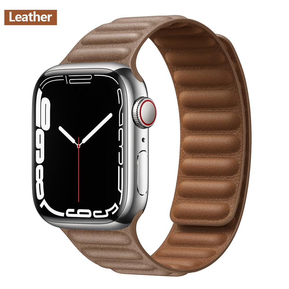 Magnetic Strap Leather Smart Watch Band