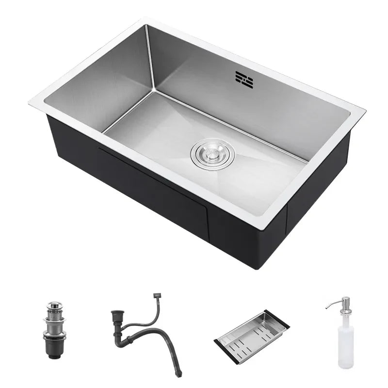 Infinity Edge Steel Artisanal Brushed Kitchen Sink