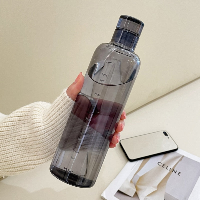 Time Scale Heat-Resistant Glass Water Bottle