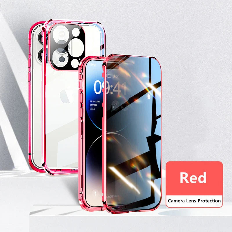 Invisible Shield Full Cover Anti-Peep Privacy  Magnetic Phone Case