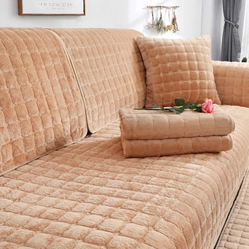 Cozy Soft Thick Plush Non-Slip Sofa Cover