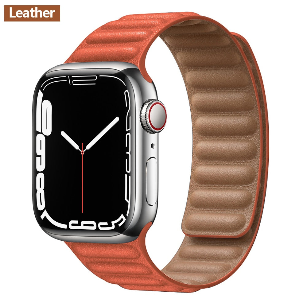 Magnetic Strap Leather Smart Watch Band