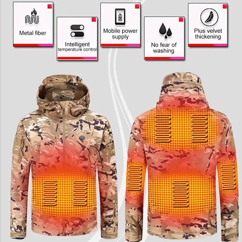 Hooded Heated Winter Camping Jacket