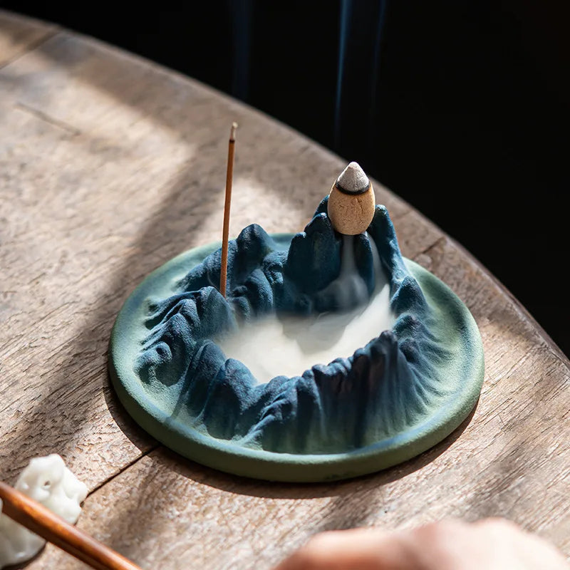 Mistic Mountain Ceramic Waterfall Incense Burner