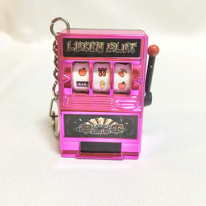 Mini Slot Machine Anti Stress Toy Keychain