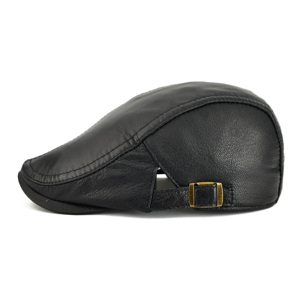 Timeless Newsboy Retro Leather Flat Cap