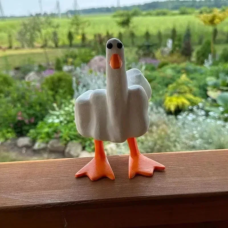 Middle Finger Resin Duck Decor