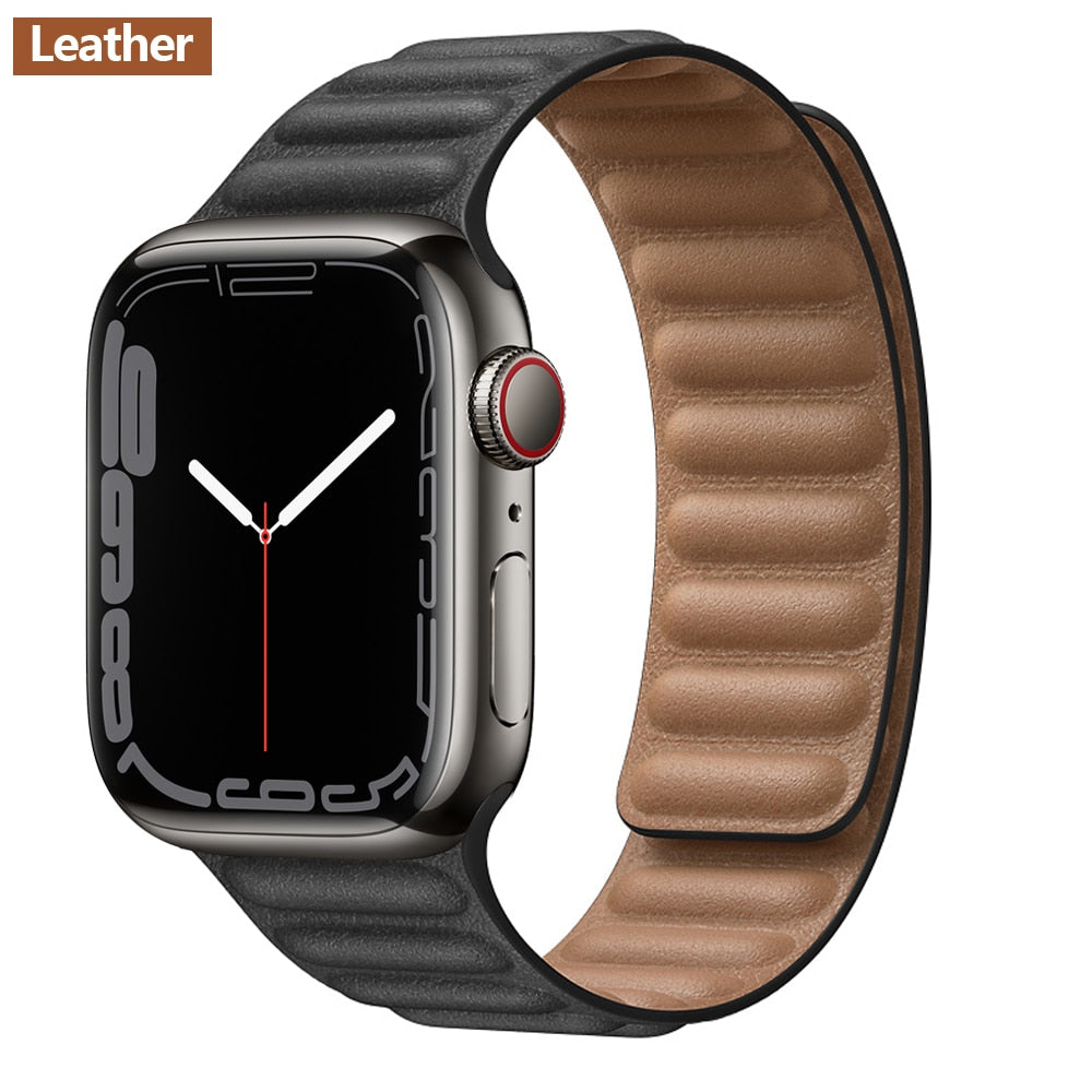 Magnetic Strap Leather Smart Watch Band